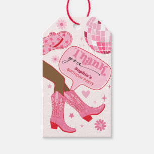 Étiquettes-cadeau Faveurs de fête d'anniversaire de Cowgirl Rose, Al