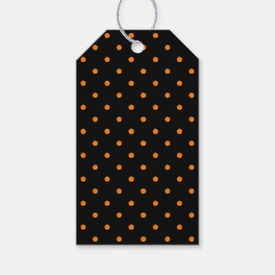Étiquettes-cadeau faveurs de points oranges noirs Halloween