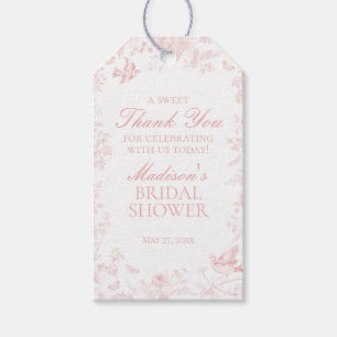 Étiquettes-cadeau Faveurs de Rose Fête de Mariage Florale Toile de J