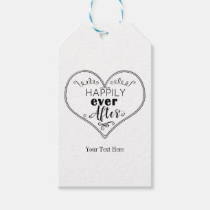 Étiquettes-cadeau Favor de mariage de conte de fées moderne Happily