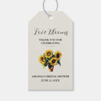 Étiquettes-cadeau Favor de mariage Fleur d'amour Tournesol Rustique