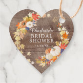 Étiquettes Cadeau Favori de mariage rustique avec feuilles d'automne (Dos)