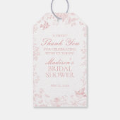 Étiquettes-cadeau Favoris de douche de mariage floral rose Toile De  (Dos)