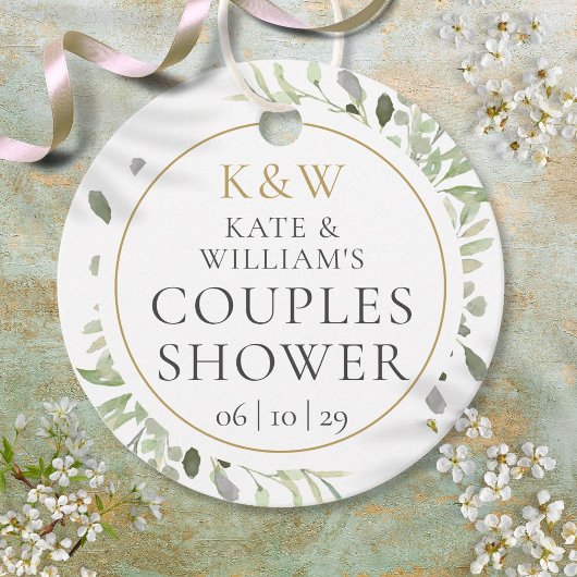 Étiquettes Cadeau Favoris de douche de mariage pour couples Monogram