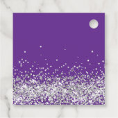 Étiquettes Cadeau Favoris du parti pourpre et argent (Dos)