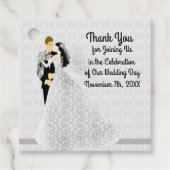 Étiquettes Cadeau Favoriser la balise pour Mariage avec mariée et ch (Devant)