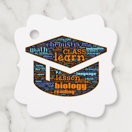 Étiquettes Cadeau Favoriser les balises - Word Cloud (Devant)