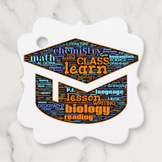 Étiquettes Cadeau Favoriser les balises - Word Cloud (Devant)