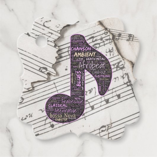 Étiquettes Cadeau Favoriser les balises - Word Cloud (Devant)