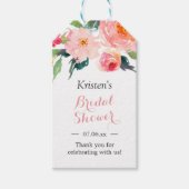 Étiquettes-cadeau Favour de mariage décor floral aquarelle moderne (Devant)
