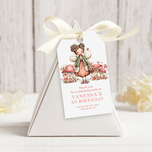 Étiquettes-cadeau Fée angélique Cadeau champignon rose pour 5ème ann
