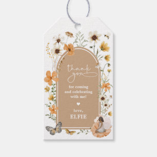 Étiquettes-cadeau Fée de la peau Brown Fleur sauvage d'automne fête