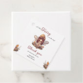 Étiquettes Cadeau Fée enchantée avec champignons Baby shower fille (En situation)