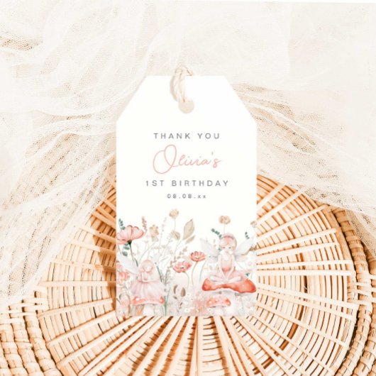 Étiquettes-cadeau Fée et Fleur sauvage Anniversaire