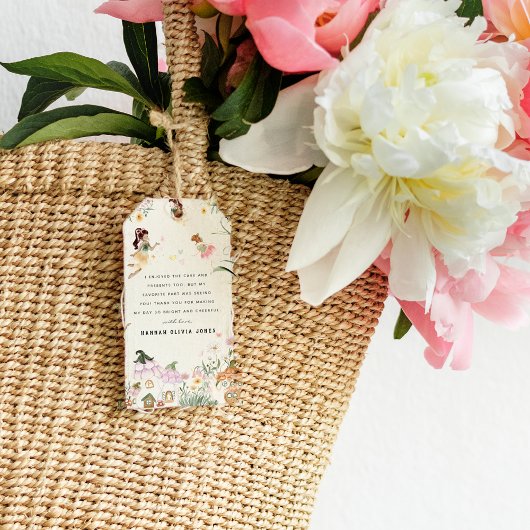 Étiquettes-cadeau Fée florale magique | Anniversaire