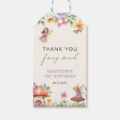 Étiquettes-cadeau Fée premier anniversaire Enchanted Forest Merci (Devant)