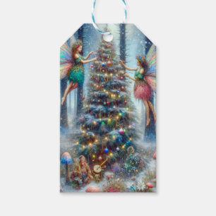 Étiquettes-cadeau Fées magiques et elfes Arbre de Noël