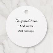 Étiquettes Cadeau Félicitations ajouter un message de nom simple dip (Dos)