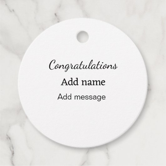 Étiquettes Cadeau Félicitations ajouter un message de nom simple dip (Devant)