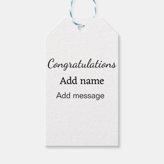 Étiquettes-cadeau Félicitations ajouter un message de nom simple dip (Devant)