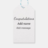 Étiquettes-cadeau Félicitations ajouter un message de nom simple dip (Dos)