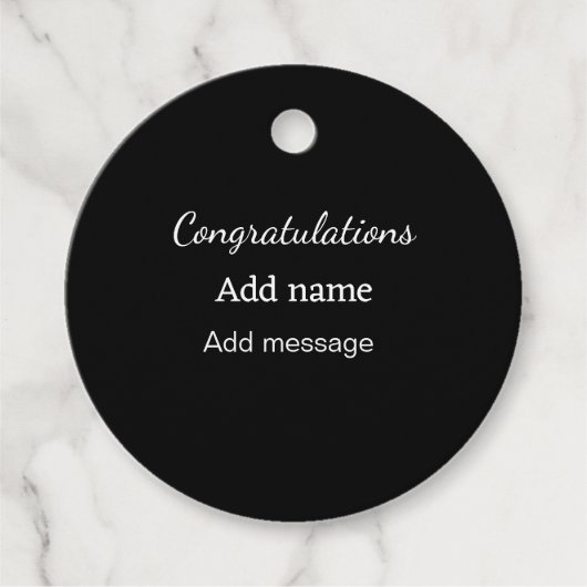 Étiquettes Cadeau Félicitations ajouter un message de nom simple dip (Devant)