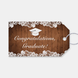 Étiquettes-cadeau Félicitations de remise de diplôme en dentelle bla