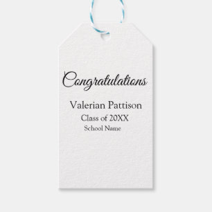 Étiquettes-cadeau Félicitations diplômé ajouter le nom de l'école si
