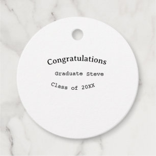 Étiquettes Cadeau Félicitations diplômé nom promotion 20XX type w
