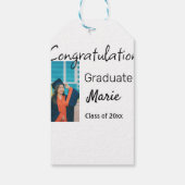 Étiquettes-cadeau Félicitations graduation ajouter nom année texte p (Dos)