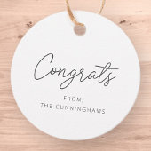 Étiquettes Cadeau Félicitations Moderne Élégant Simple Chic Nom de f