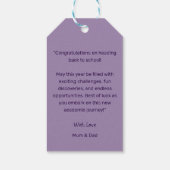 Étiquettes-cadeau Félicitations : Prêt, prêt, apprends ! Retour à l' (Dos)