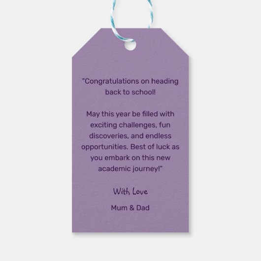 Étiquettes-cadeau Félicitations : Prêt, prêt, apprends ! Retour à l' (Dos)