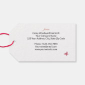 Étiquettes-cadeau Félicitations Realtor Fleurs roses personnalisées (Dos (Horizontal))