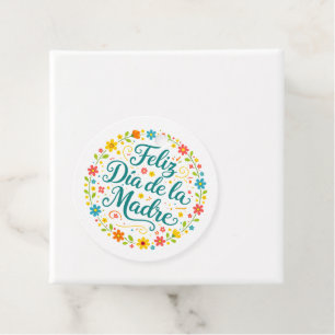 Étiquettes Cadeau Feliz Dia De La Madre Calligraphie de la fête des