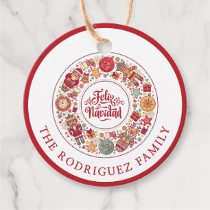 Étiquettes Cadeau Feliz Navidad