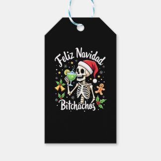 Étiquettes-cadeau Feliz Navidad Bitchachos Drôle Crâne Espagnol Joye
