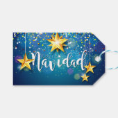 Étiquettes-cadeau Felize Navidad Gold Stars Noël (Devant (Horizontal))