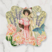 Étiquettes Cadeau Femme victorienne florale rose Régence (Dos)