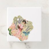 Étiquettes Cadeau Femme victorienne florale rose Régence (En situation)