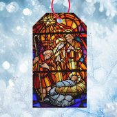 Étiquettes-cadeau Fenêtre en verre tendu Nativité Noël Set 10