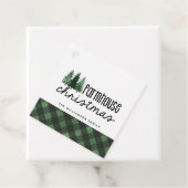 Étiquettes Cadeau Ferme Noël Plaid Nom de famille Favoriser Balise (En situation)