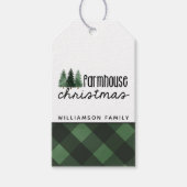 Étiquettes-cadeau Ferme Noël Vert Plaid Nom de famille (Devant)