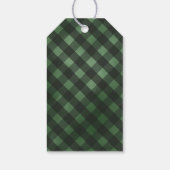 Étiquettes-cadeau Ferme Noël Vert Plaid Nom de famille (Dos)