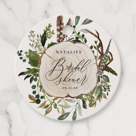 Étiquettes Cadeau Ferme rustique grange douche botanique (Devant)