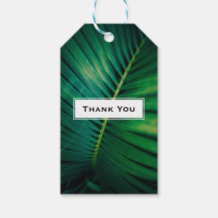 Étiquettes-cadeau Fermeture de la jambe verte Palm Frond Merci photo