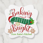 Étiquettes Cadeau Festif Baking Spirits Bright Custom Christmas (Devant)