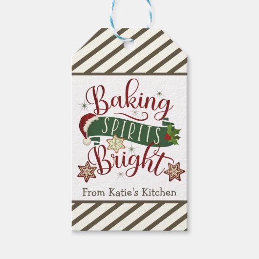 Étiquettes-cadeau Festif Baking Spirits Bright Custom Christmas (Devant)
