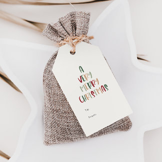 Étiquettes-cadeau Festif Décontracté de Noël coloré à