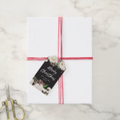 Étiquettes-cadeau Festif Fluvial de charbon | Joyeux Noël (Avec de la ficelle)